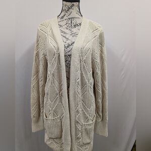 Maurices Cream Open-Front Cardigan